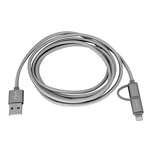 CABBRIX 2in1 Micro USB / Lightning Daten- und Ladekabel für iPhone 5 5S 6 6S 7 Plus, iPad mini 2 3 4 Air 2, Samsung Galaxy S3 S4 S5 mini S6 S7 Edge A3 A5 J5 Note 4 5, Huawei P8 Lite, Lumia 650, Sony, Android, Gamepad Controller XBOX PS4 2 Meter - 3