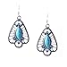 Produktbild Hoverxe Pendientes de gota del oído de la vendimia, Azul Turquesa hueco Geomrtric pendientes joyería étnica para Mujeres, encantadores pendientes de gota Retro Regalo de la joyería