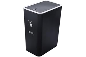 Katutude Abfalleimer mit Deckel für die Küche, 15L Kunststoff-Mülleimer mit Druckdeckel, Badezimmer-Mülleimer, Abfallkorb für Küche, Schmal, Hundfester Schlafzimmer-Mülleimer, WC, Büro