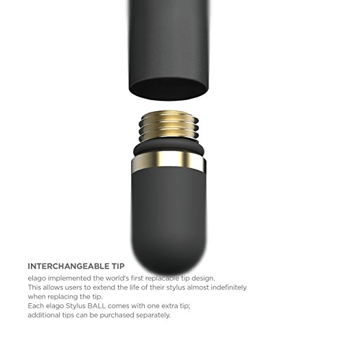 elago Stylus Ball for iPhone 3GS/4/4S, iPad and Galaxy -World First Replaceable Tip (Extra Rubber Tip included) – Black - 7