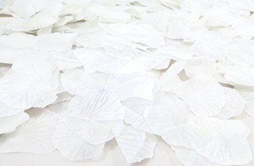500 weiße Rosenblätter, Stoff, reinweiß – Hochzeitsdeko, Taufe, Kommunion, Konfirmation, Valentinstag, Heiratsantrag, Streudeko, Romantisch, Basteln, weiss, künstliche Blütenblätter - 6