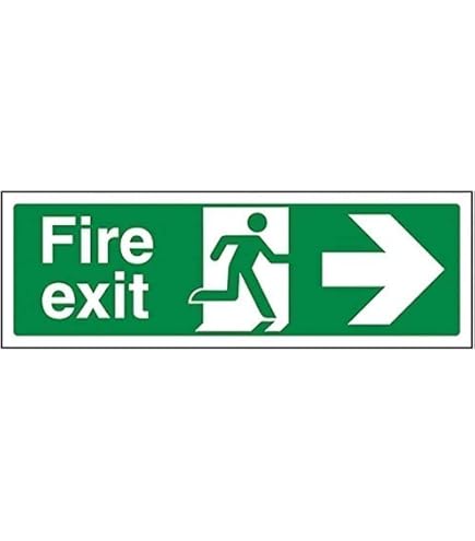 VSafety Schild „Fire Exit/Keep Clear“ – 300x100 Mm Hartplastik, EN ISO 7010 Konform