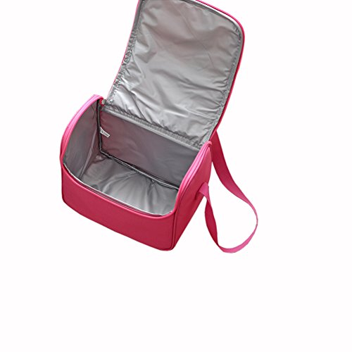 Yvonnelee 6L Kühltasche Thermotasche Isoliertasche Mittagessen Tasche für Arbeit Schule Picknick Radfahren Einkaufen Unterwegs Lebensmitteltransport für Damen Herren und Kinder Isoliert Klein – Pink - 4