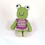 Pebble Hand Crochet Frog Rattle - Mulberry