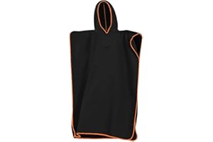 QKTYB Szlafrok ponczo z kapturem, szybkoschnący, lekki ręcznik do przewijania, bardzo długi, z mikrofibry, ponczo do surfingu, uniwersalny rozmiar, dla mężczyzn, kobiet, dorosłych, odpowiedni do pływania, surfingu i plaży (czarne)