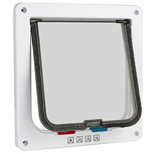 Vectri-Cat-Flap-Door-Locking-Lockable-Frame-IndoorOutdoor-Small-Pet-Cat-Dog-4Way