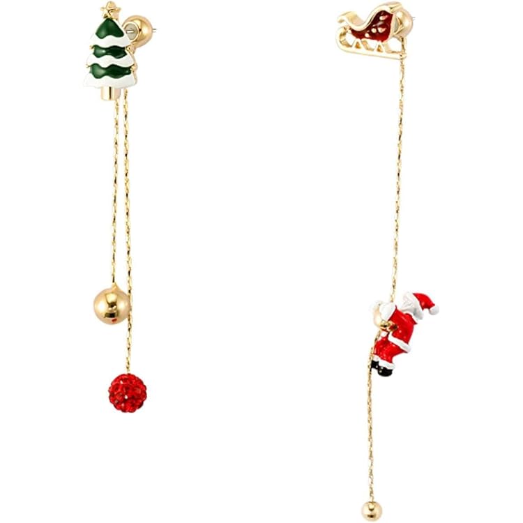 12 Paires De Boucles D'oreilles De Noël - Pendants Festifs (Père Noël, Renne, Couronne...) - Pour Femmes Et Filles