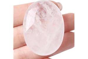 ‎AWARDSEN AWARDSEN Bergkristall Klarer Quarz Oval Heilkristalle, Weißer Natürlichen Edelstein Daumen Sorge Stein für Wiccan Lieferungen, Angst Stressabbau, Home Decoration, Balancing Meditation Zubehör