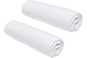 TODAY Essential 2er-Set Spannbettlaken 160 x 200 cm für Doppelbett, 100% Baumwolle, Kreide