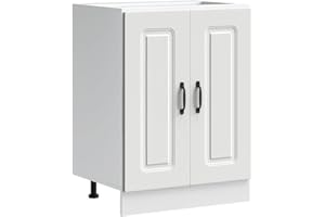 ‎VIDAXL vidaXL Spülenunterschrank Kalmar Weiß 60x46x81,5 cm Holzwerkstoff, Küchenunterschrank, Unterschrank für Küche, Küchenzeile, Küchenschrank