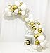 Produktbild Erosion Balloon Arch & Garland Kit - 80 Perlweiß, Chrom, Gold, Silberne Latexballons und Gold Konfetti-Ballons Klebepunkte | Dekorationsstreifen für Hochzeit, Babyparty, Abschlussfeier-Dekorationen
