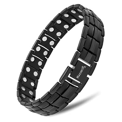 Magnetrx® Ultra Strength Magnetic Bracelet - Effective Stainless Steel Magnetic Bracelets For Men - Adjustable Bracelet Length With Sizing Tool For Perfect Fit (black)