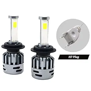 AUTOPOWERZ H7 AC/DC High/Low Beam 10000LM 6500K LED Automotive Headlight Bulbs Auto Conversion Driving Lamp (Cool White) ( Pack 2)(60W)(TGH-H7)