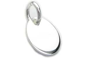 MALDON JEWELLERY Oval plain disc sterling silver charm pendant .925 x 1 Discs charms