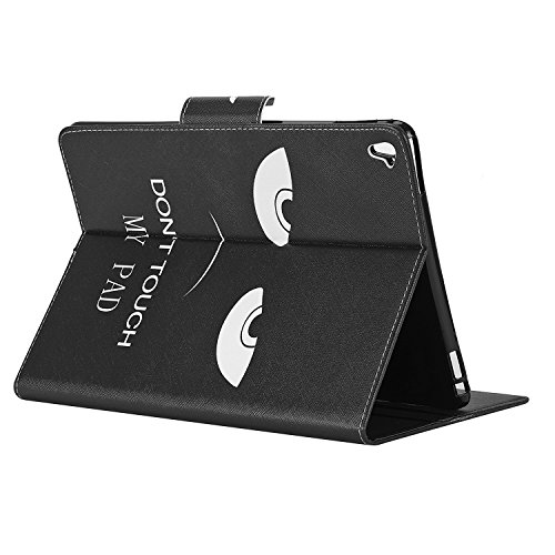 Für ipad Pro 9.7 Zoll Hülle Leder Don’t Touch Muster,SKYXD [Auto Schlaf/Wach Funktion] Smart Case Folio Klappbar Schutzhülle [Standfunktion/Brieftasche Kartenfach/Magnet] Klapphülle mit [Handyanhänger + Eingabestift] 3in1 Zubehör Handy Tasche for Apple ipad Pro 9.7 Zoll Bookstyle Flip Leather Cover With [Stylus and Dust Plug] - 5