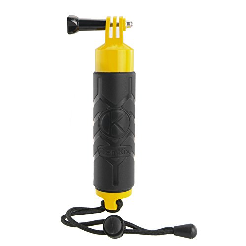 CamKix Premium- Bobber ; Schwimmende Handgriff für GoPro Hero 4 , 3 + , 3, 2, 1 / hohlen Innenraum für Lagerung von Kleinteilen / Strukturierter Silikon- Abdeckung am Griff für leichte Griff / Rändelschraube und Lanyard inklusive (gelb) - 3