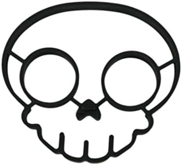 GODHL Silicone Round Egg Rings Egg Art Mold Skull Style Black