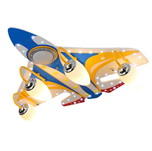 OOFAY LIGHT Plafoniera, Altoparlante Bluetooth per Bambini in Camera Lampadario A LED in Legno A LED per Aeroplani Illuminazione A Soffitto,Segmentation