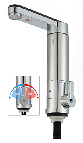 JNOD SJB-30 Rostfreier Stahl 220V Sofortig Tankless Elektrisch Heizgerät Küchenarmaturen, 180°Schwenken Heiß&kalt elektrische Warmwasserbereiter mit 1 Personenschutz-Stecker für Küche, Badezimmer, Waschraum - 3