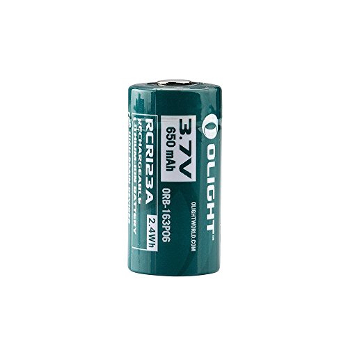 Olight® 16340 RCR123A Akkus Lithium-ion wiederaufladbar Batterie 3.7V 650mAh – 2-er Pack (original und geschützt) - 2