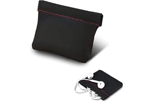 Yosoo 2st PU Leather Replacement Case Pouch for Earbuds | Soft shockproof interior protects earphones from drops, compact zip