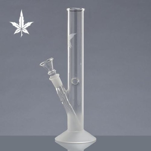 Sand Leaf – Glas Bong Tabakpfeife 26cm hoch, 36mm Ø, 14er Chillum - 2