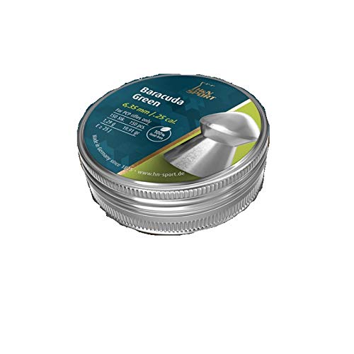 H&N Sport H&N Baracuda Green 6,35 mm Diabolo/Balines - Munición para Arma de Aire comprimido