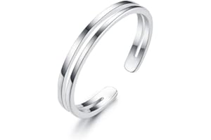 IMINI 925 Sterling Silver Rings Two Rows Adjustable Toe Ring Size J-P