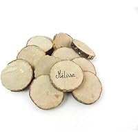 Marque place mariage, lot de 10 marques places tranches de bois pour mariage rustique champêtre