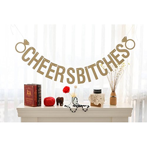 Gazechimp CHEERS BITCHES Hen Partei Banner Girlande Dekoration Hochzeit Braut Ammer - 7