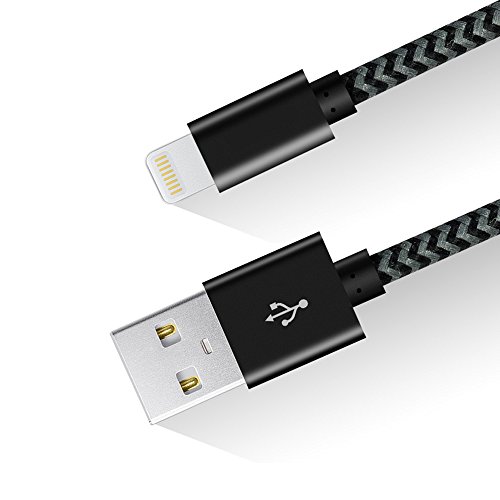iPhone Kabel, 3M Gestop Blitzkabel USB-Ladekabel Kabellänge iPhone7,7plus, 6S, 6S plus, 6 + 6, SE, 5S5C5, iPad, iPod (Weiß + schwarz)