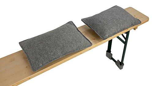 Filz-Kult Sitzkissen für Bierzeltgarnitur, grau-meliert, 4 Stück, Bierbank-Auflage, Filz-Kissen, Bank-Polster, schlicht und edel, Sitzunterlage, Bierbankkissen, Festzeltauflagen - 2