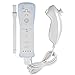 Produktbild Jevogh Wii Remote Controller und Nunchuck Wii Fernbedienung Gamepad mit Nunchuk für Nintendo Wii/Wii mit Silikonhülle und Handschlaufe Vibrationsmotor GR16 - Weiß Dritteranbieter Produkt