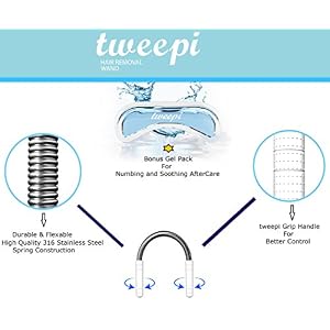 Tweepi Hair Removal Wand- With Upper Lip Shaped Cool Gel Pack for Numbing and Soothing Aftercare - Image 5