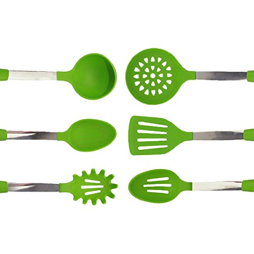 Kuke Silikon Küchenhelfer Kochen Tools 6pcs set-green - 4