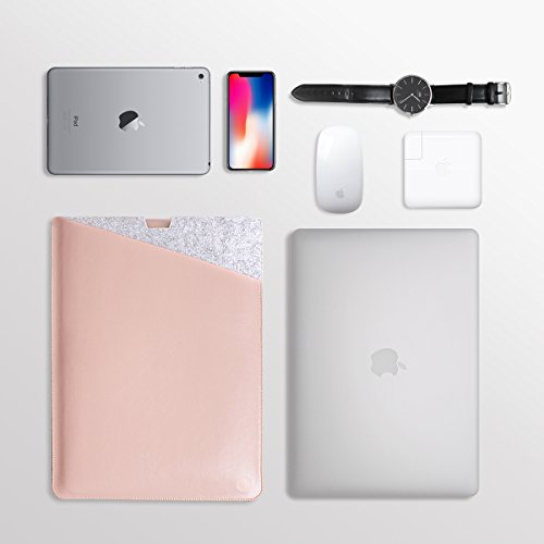 WALNEW 15 MacBook Pro 15 Zoll Schutzh  lle  H  lle  Case  Cover  mit Zwei-Taschen-Design mit Gesch  tztem Inneren und Externem Mousepad