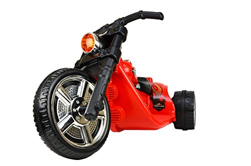 Kinderfahrzeug - Elektro Kindermotorrad- Chopper - 2 Motoren - 6V7Ah- Scheinwerfer - Stoßdämpfer (Rot)