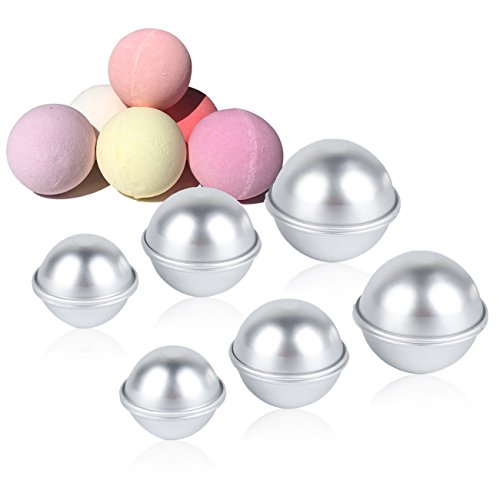 IZOKEE Bath Bomb Molds DIY Seifenform Seifengießen Gießformen Badebomben Metall Badebombe formen mit 3 Größen 6 Sets 12 Stücke für Handwerk
