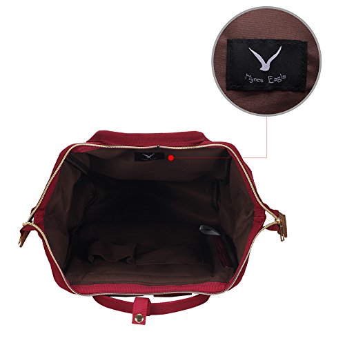 Veevan Damen Herren Retro Canvas Schule Rucksack 15,6 Laptop - 4