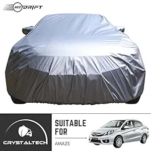 NEODRIFT 'CrystalTech' Silver Car Body Cover for Honda Amaze (100% Water Resistant, Tailored Fit, All-Weather Protection, Multi-Layered & Breathable Fabric) (Model Year: 2018-2021)