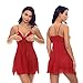Produktbild Damen Sex Pyjama Anzug Spitze Sexy Dessous Uniform Versuchung Strap Nachthemd Perspektive,Redwine,S