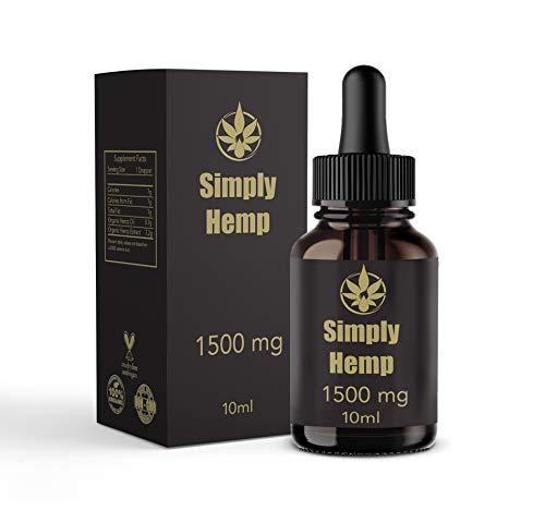 Gotas de aceite de cáñamo Simply Hemp 15% ~ 1500 mg | 10 ml | Ayudan a reducir el estrés, la ansiedad y el dolor | Veganas 