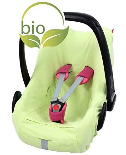 byboom - Housse d'été, housse pour coque bébé en 100% coton bio, déjà universel par ex. pour Maxi-Cosi, CabrioFix, Pebble, City SPS, Couleur?: Citron