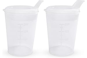 HYGIENE100 Kubek z dziobem dla dorosłych, 250 ml, zestaw do picia z pokrywką (1 x otwór 12 x 10 mm i 1 x otwór 4 x 4 mm), szczelny, nadaje się do mycia w zmywarce i używania w kuchence mikrofalowej, kubek z