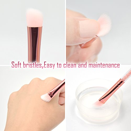 Make Up Pinsel Set, Becoyou 5 Stück Professionelle Augenpinsel Schmink Pinsel Set Augenbrauen Lidschatten Eyeliner Kosmetik Pinsel (Rosa) - 4