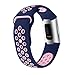 Produktbild TPulling Fitbit Charge 3 Uhr Armband Sport Atmungsaktive Zweifarbiges Silikon Edelstahl Uhrenarmband Bügel Ersatzarmband Handschlaufe(Kleiner Code) (Rosa)