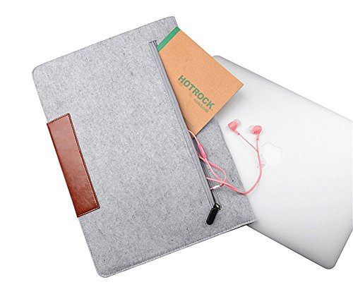 MOT Global 11.6″/13.3″/15.6″ Schmal Leicht Filz Notebook Hüllen Taschen Umschlagart für Laptop Macbook Pro Retina Macbook Air Ultrabook Chromebook Mit einem Beutel für Maus - 4
