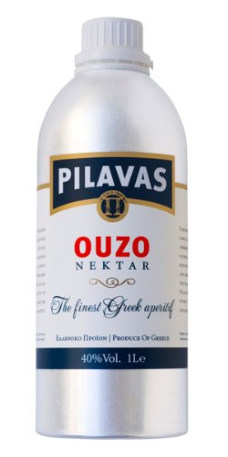 Ouzo Nektar Pilavas 40%-Vol. in einer neuen 1-L-Aluminium-Flasche