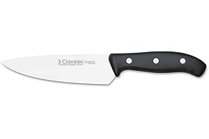 3 Claveles - Cuchillo Cocinero, Pulido Mate, Acero Inoxidable, línea DOMVS - (15cm - 6")