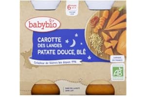 Babybio Carrots from The Landes Sweet Potato Wheat 6 Months and + Organic 2 Pots of 200g